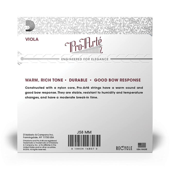 D'Addario Pro-Arte Viola String Set, Medium Scale, Medium Tension