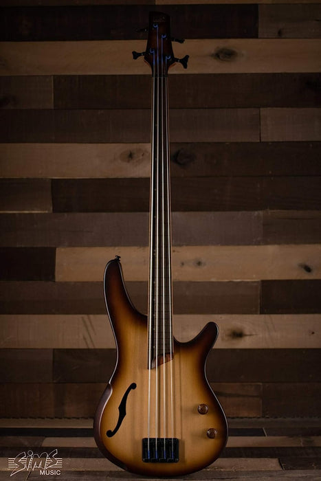 Ibanez SRH500F Fretless - Natural Browned Burst Flat