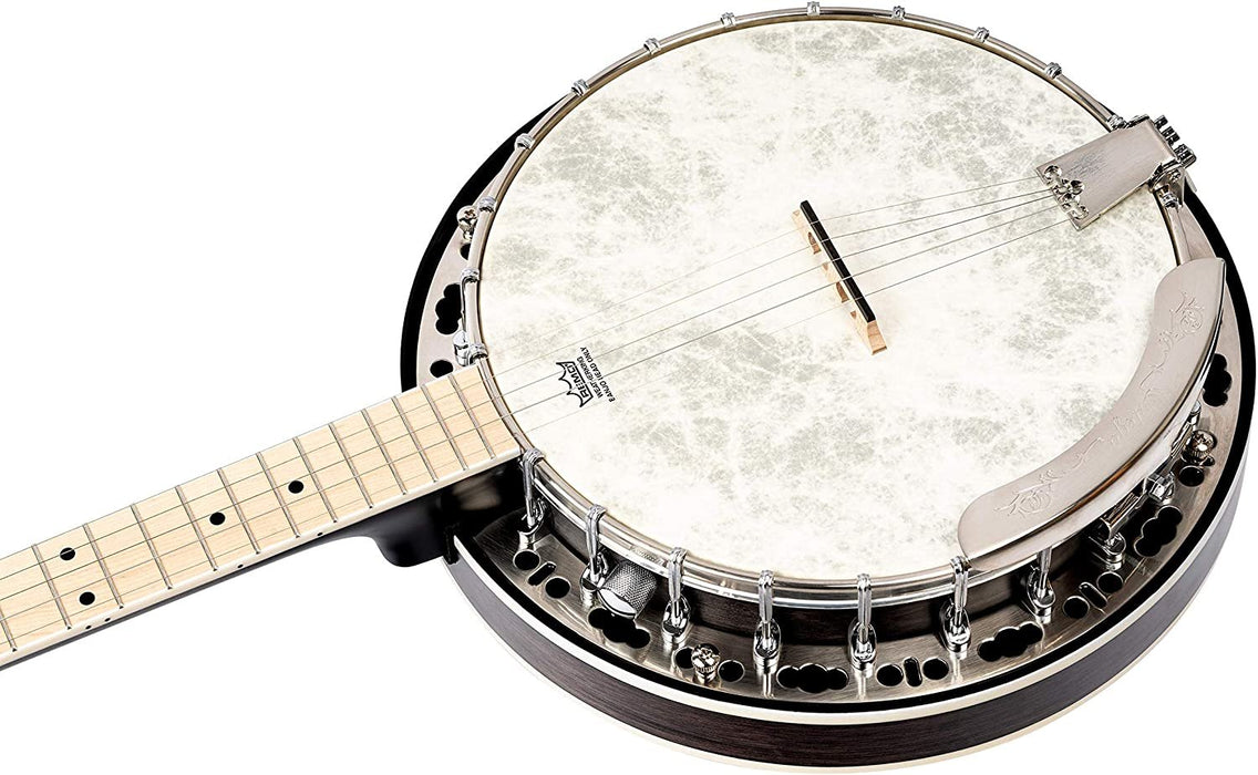 Ortega Guitars Falcon Series 5-String Quilted Maple Resonator Acoustic-Electric Banjo w/Bag, Right (OBJE400TCO)