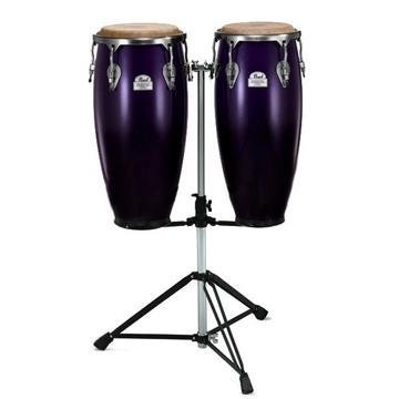 Pearl Primero Pro Series Congas w/Twin Stand, Midnight Fade