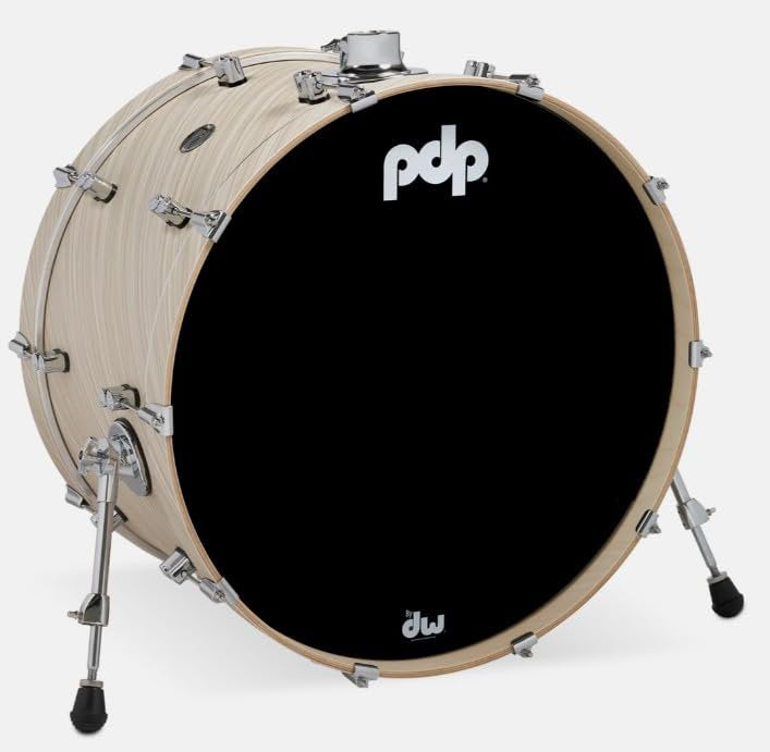 Pacific Drums Concept Maple Bass Drum, 24" x 14", Twisted Ivory Finish Ply