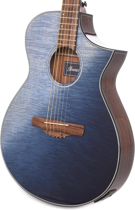 Ibanez AE Acoustic Guitar Flamed Maple/Sapele - Indigo Blue Burst Gloss (AEWC32FM)