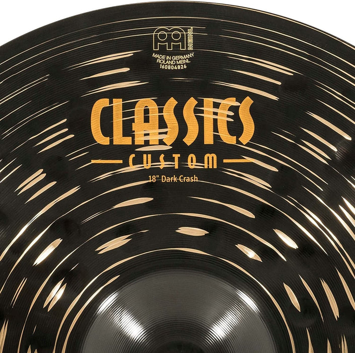 Meinl 16" Crash Cymbal - Classics Custom Dark - Made in Germany, 2-YEAR WARRANTY (CC16DAC)