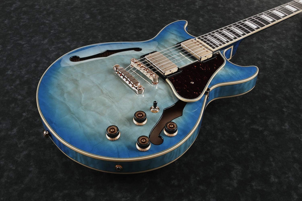 Ibanez Artcore Expressionist AM93QM - Jet Blue Burst