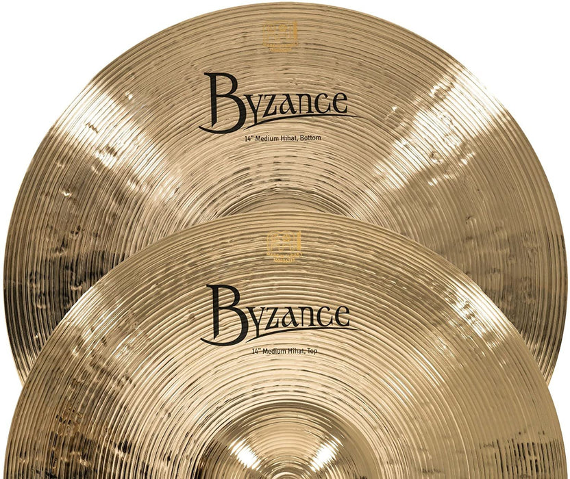 Meinl Cymbals Byzance 14" Dual Hihats, Pair — MADE IN TURKEY — Hand Hammered B20 Bronze, 2-YEAR WARRANTY, B14DUH