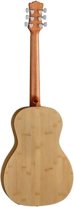 Luna Woodland Bamboo Parlor Acoustic-Electric Guitar, Natural (WL BAMBOO PAR E)