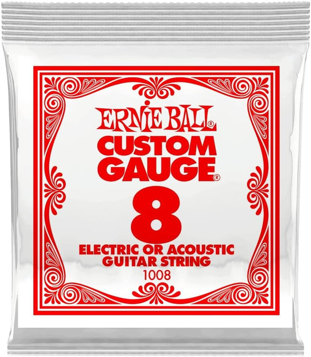 Ernie Ball Nickel Plain Single Guitar String .008 Gauge 6-Pack