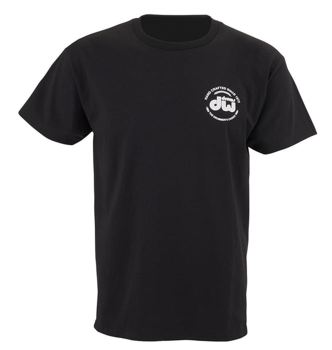 DW Drum Workshop Short Sleeve Tee, Heavy Cotton, Black with DW Logo, XXL