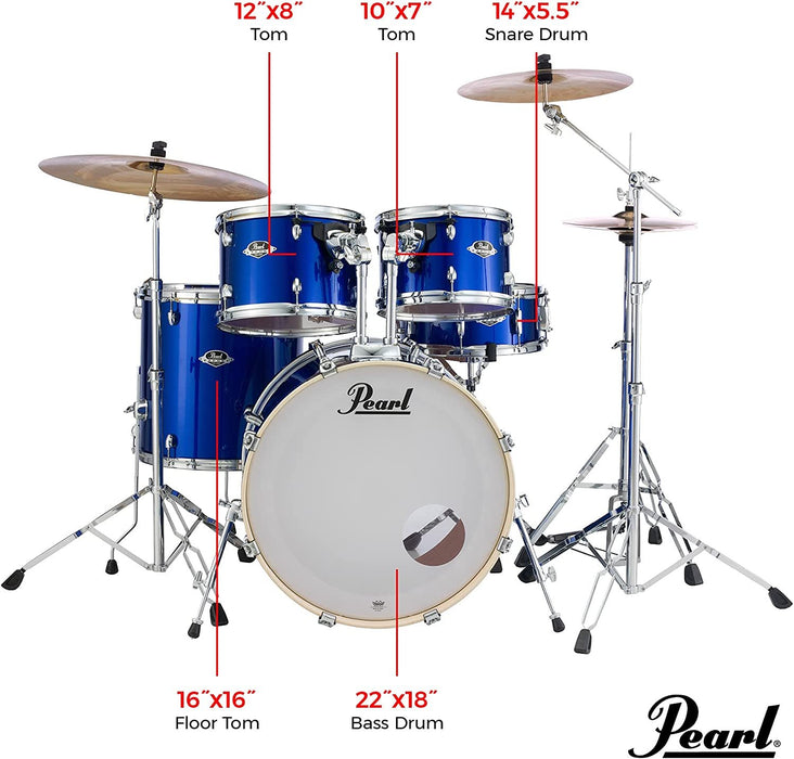 Pearl Export 5-Piece Drum Set - High Voltage Blue (EXX725S/C717)