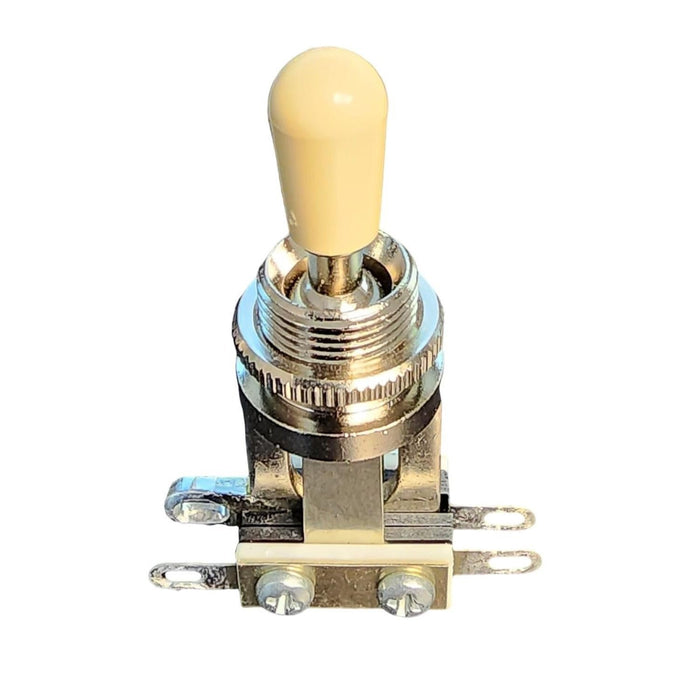 Switchcraft 3-Way Toggle Switch w/Genuine Tip, Short Frame for Gibson Les Paul Electric Guitar (Cream)