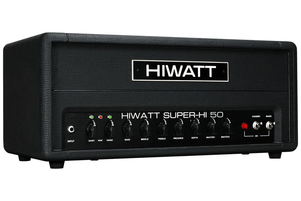 Hiwatt Super-HI 50 Head 2-Channel Electric Guitar Amplifier, 50 Watts, Black