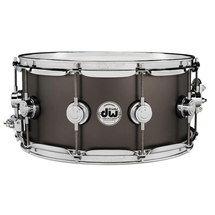 DW Collector's Series Metal Snare Drum - 6.5 x 14 inch - Satin Black Over Brass
