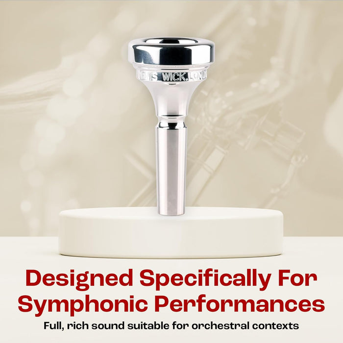 Denis Wick Classic Trombone Mouthpiece Silver Plated, 5880-12CS - V-Type Design for Balanced Tone & Smooth Response - Small Shank Fitting Trombone Accessory 24.7 x 6.5 x 6.1mm