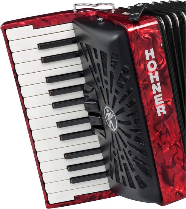 Hohner Bravo II 48 Chromatic Piano Key Accordion - Red (BR48RED)