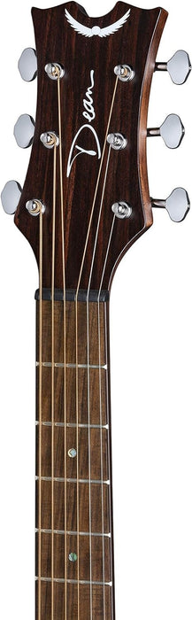 Dean Guitars 6 String St Augustine Folk Solid Top Acoustic/Electric Guitar, Right, Satin Vintage Black Burst (SA E VB)