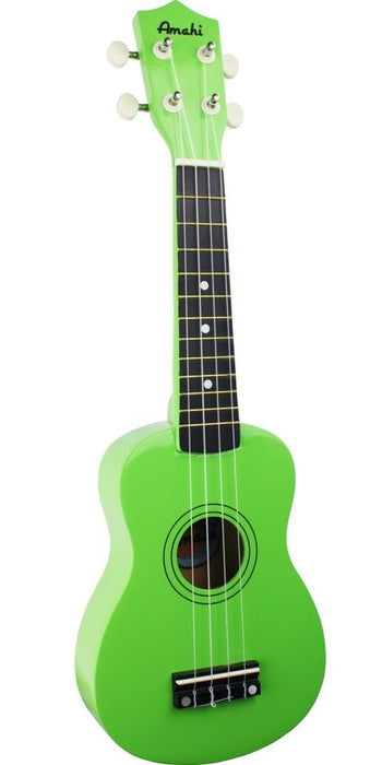 Amahi Fine Instruments Soprano Ukulele w/Gig Bag (Sour Apple Green)