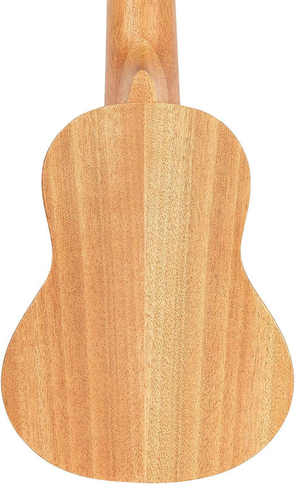 Ortega Guitars, 4-String Keiki Series Sopranino Ukulele with Turtle Etching, Right, Transparent black, (K1-CO)