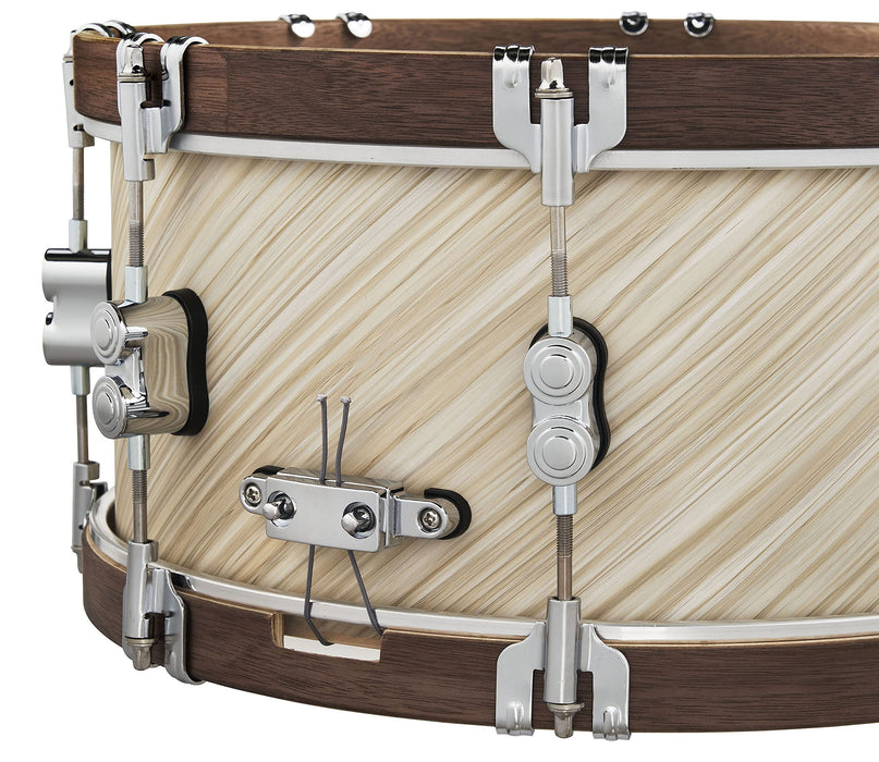 Pacific Drums & Percussion Wood Hoop Limited Edition 6.5 x 14 inch-Twisted Ivory Snare Drum (PDLT6514SSTI)