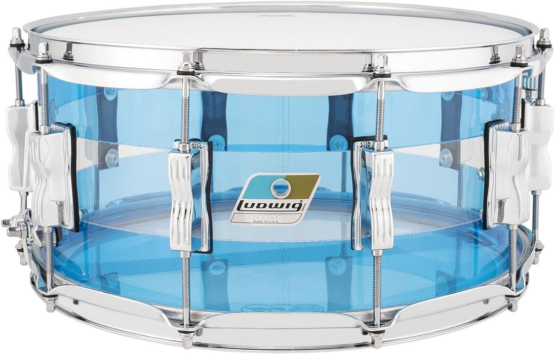 Ludwig Vistalite 6.5-inch x 14-inch Snare Drum - Pattern "A" (Blue/Clear/Blue)