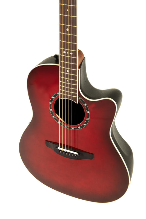 Ovation Electric Acoustic Guitar Pro Series Standard Balladeer 2771AX - Solid A-Grade Sitka Spruce Top - Deep Contour Lyrachord Body - Strings Adamas Nuova Coated - Cherry Burst - 2771AX-CCB-G