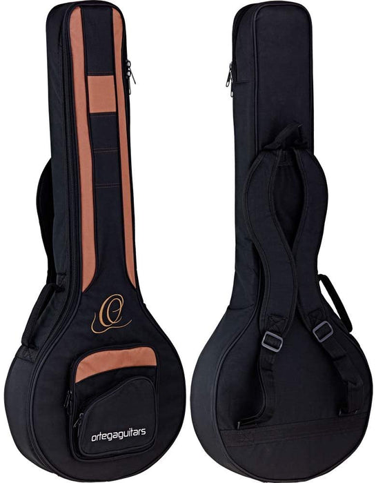 Ortega Guitars Raven Series 5-String Open Back Acoustic-Electric Banjo w/Bag, Right (OBJE250OP-SBK)