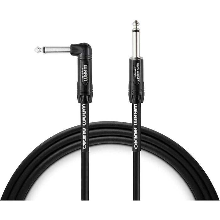 Warm Audio Pro-TS-2RT-1' Pro Series Right Angle to Right Angle TS Instrument Cable - 1 Foot