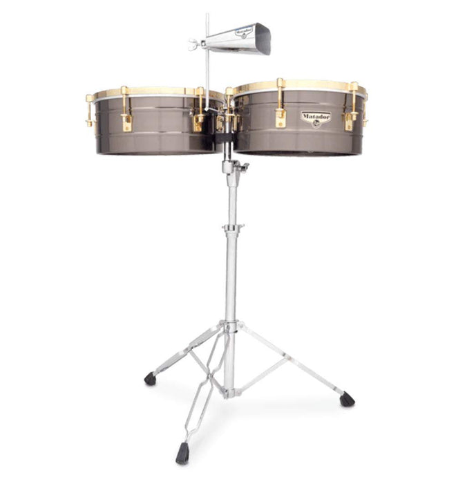 Latin Percussion Matador Timbales 14" & 15" Brushed Nickel with Stand