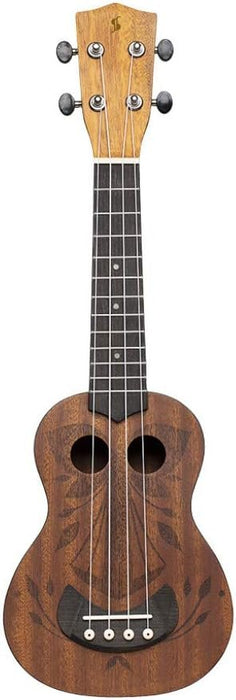 Stagg Tiki series soprano ukulele with sapele top, OH finish, with black nylon gigbag