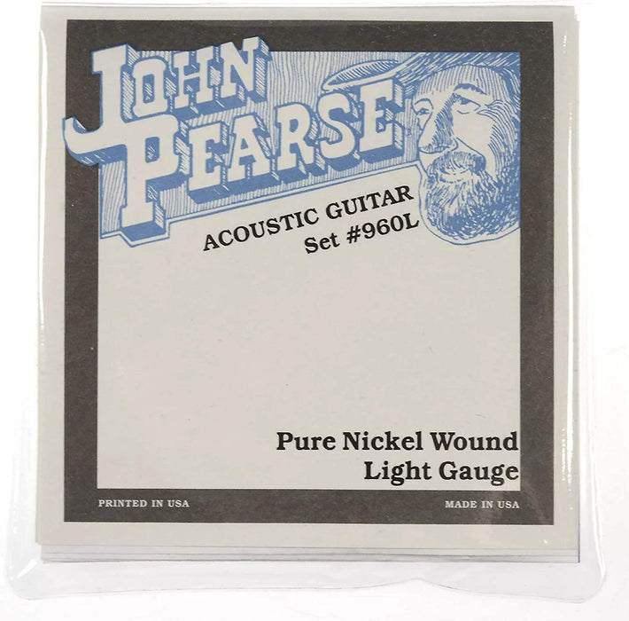 John Pearse Acoustic Strings Pure Nickel Light 12-54 (3 Pack Bundle)