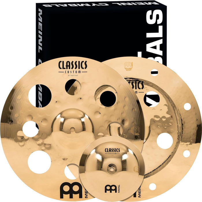 Meinl Cymbals Cymbal Set Box Effects Pack with 16” Trash Crash and China Plus Free 8” Bell – Classics Custom Brilliant – Made in Germany, Two-Year Warranty (CCFX-B)