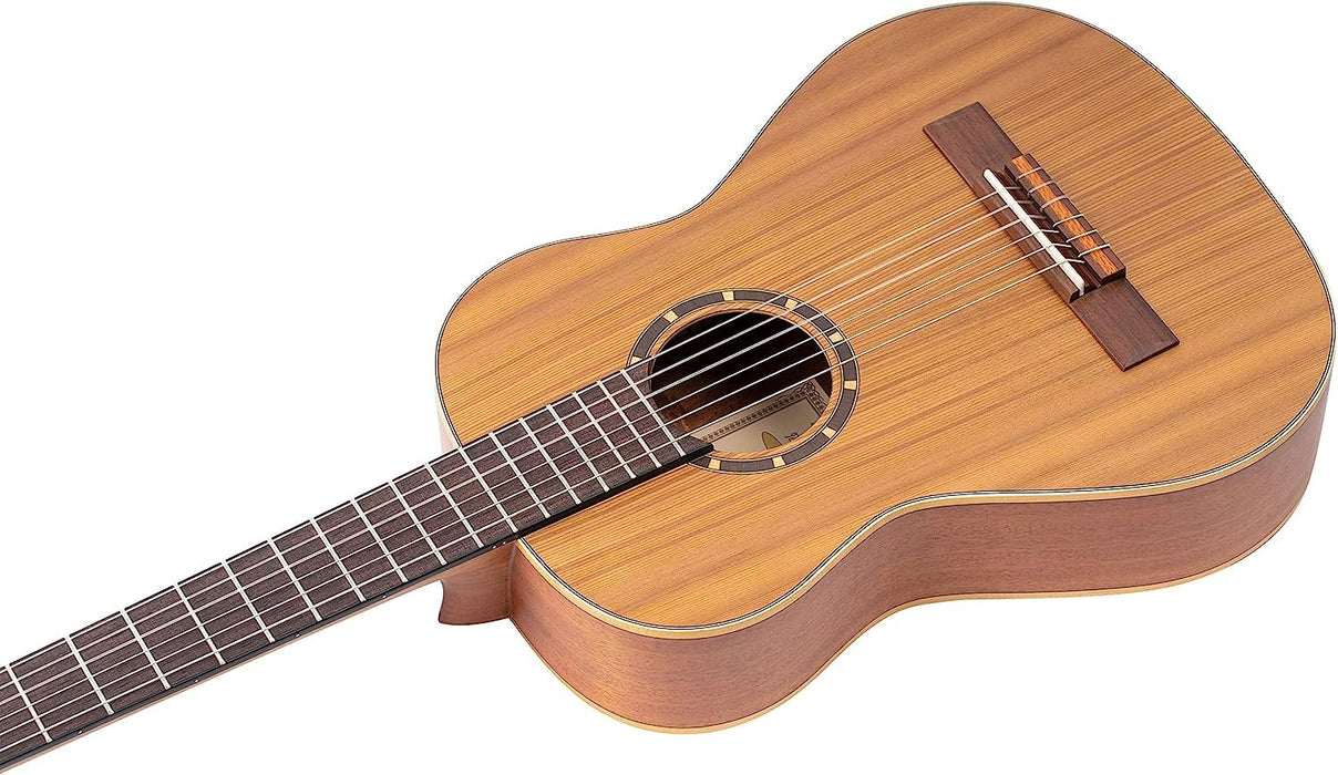 Ortega Guitars R122-1/2 Family Series 1/2 Body Size Nylon 6-String Guitar with Cedar Top, Mahogany/Satin Finish/Natural