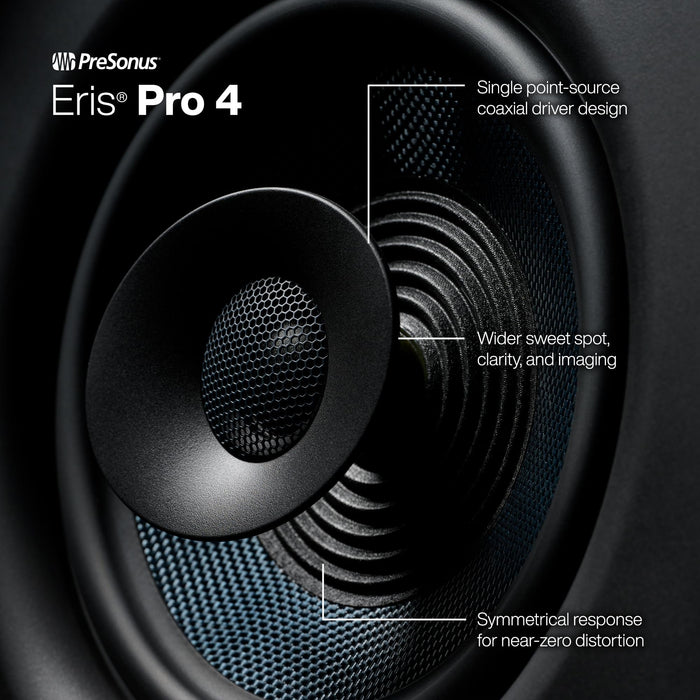 PreSonus Eris Pro 4 Studio Monitor — Bi-Amped Active Coaxial 4.5-inch