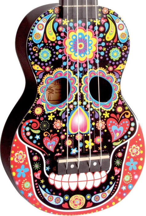 Mahalo Ukuleles MA1SK bk Dia de Muertos Ukulele, Soprano
