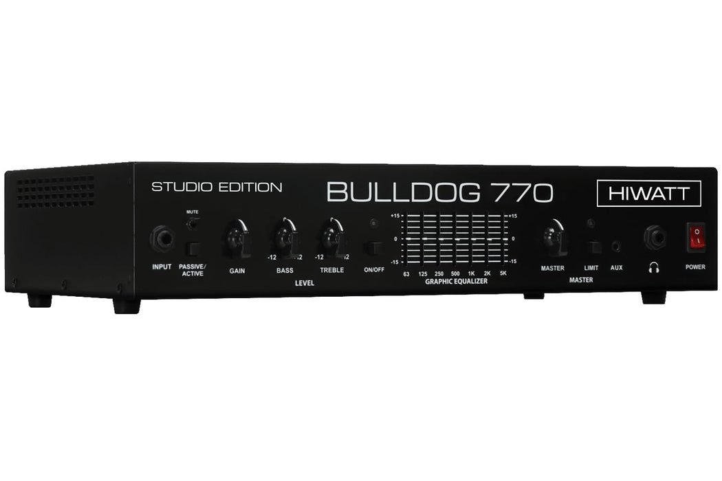 Hiwatt Bulldog 770 Studio Bass Amplifier Head, 770W, 7 Band Graphic EQ, Class D, Black