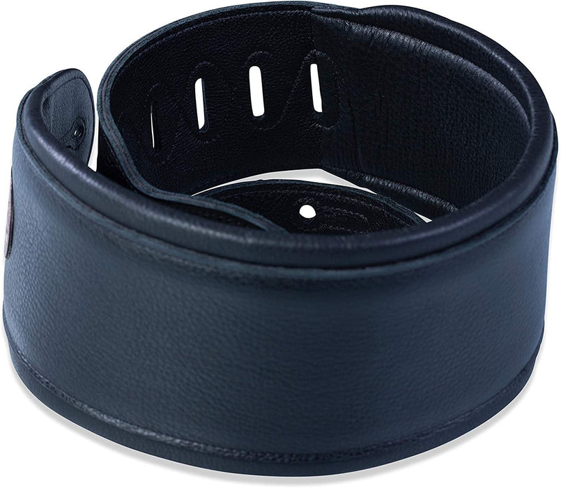 Levy's Leathers MSS2-4-BLK Garment Leather Bass Guitar Strap, Black