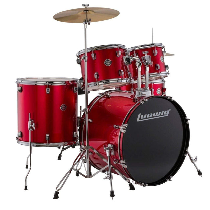 Ludwig Accent Series Complete Drum Set, Red Foil (LC17514)