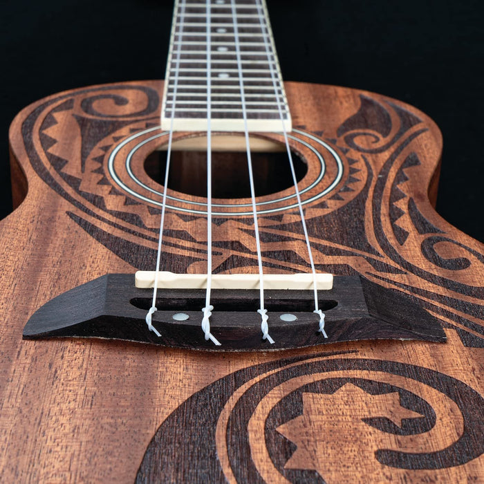 Oscar Schmidt Concert Ukulele, Natural Mahogany Maori (OU2TAT-A-U)