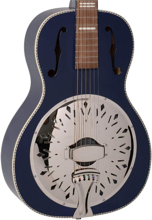 Recording King 6 String Resonator Guitar, Right, Wabash Blue (RPH-R2-MBL)