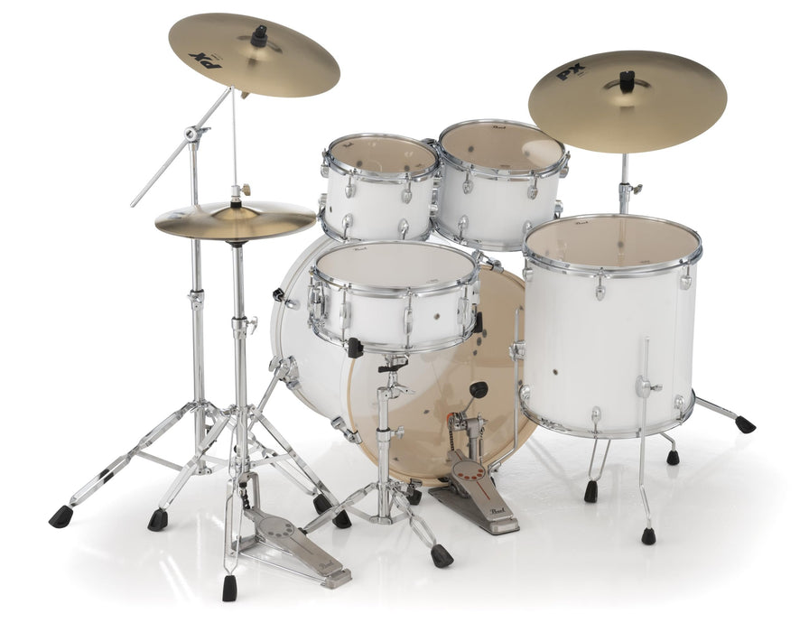 Export 5 Piece Shell Pack 22/16/13/12/14 Pure White - Hardware And Sabian Cymbals