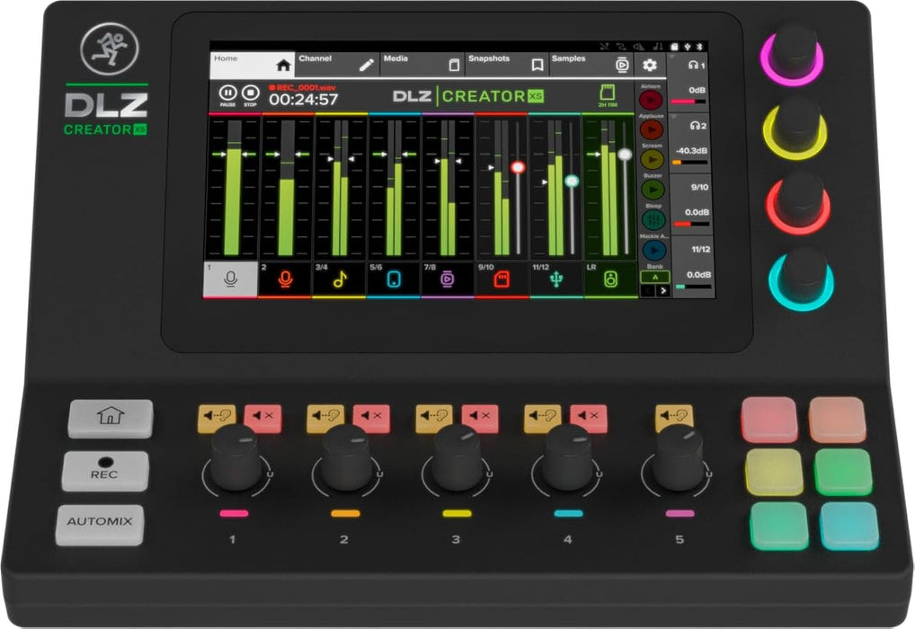 Mackie DLZ Creator XS Adaptive Digital Mixer for Podcasting, Streaming and YouTube with User Modes, Mix Agent Technology, Auto Mix, Onyx80 Mic Preamps