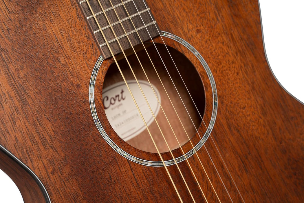 Cort L60MOP Luce 60 Mahogany OM Acoustic Guitar Open Pore