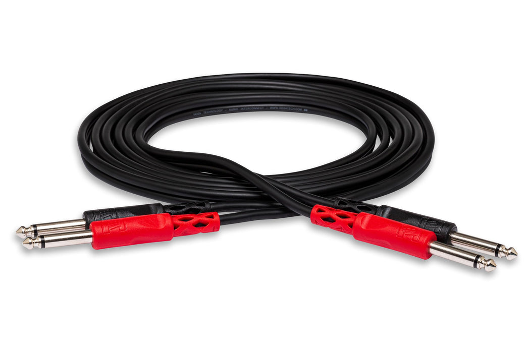 Hosa CPP-202 Dual 1/4 Inch TS to Dual 1/4 Inch TS Stereo Interconnect Cable, 6.6 Feet