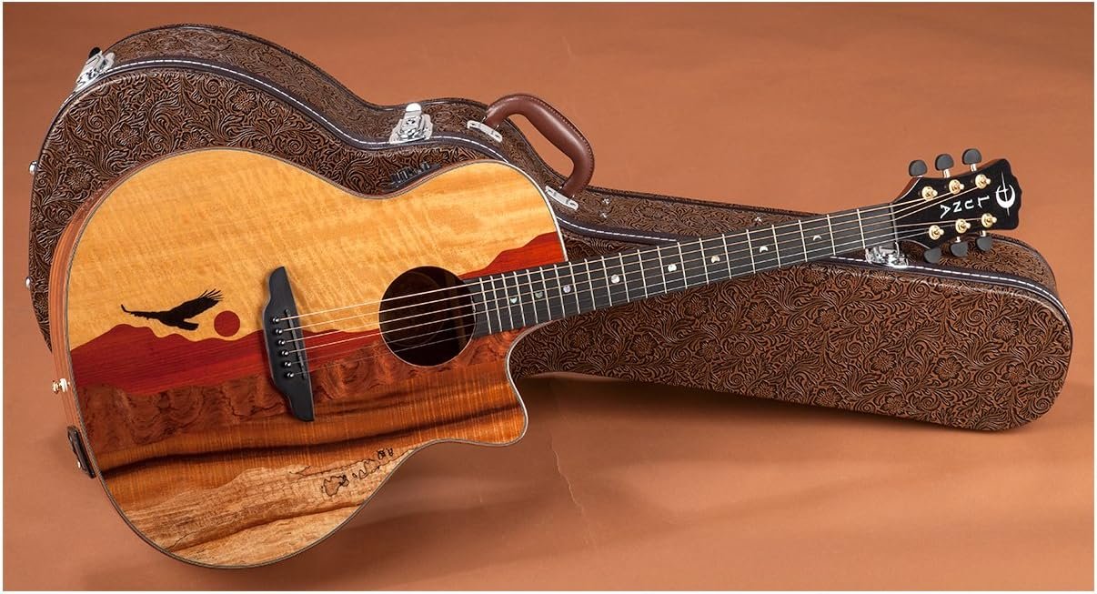 Luna VISTAEAGLE Luna Acoustic/Electric Guitar, Tropical Wood