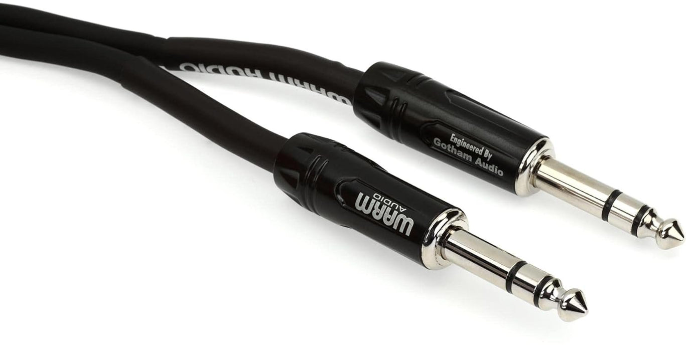 Warm Audio Pro-TRS 5-Foot TRS to TRS Cable - Black/Silver