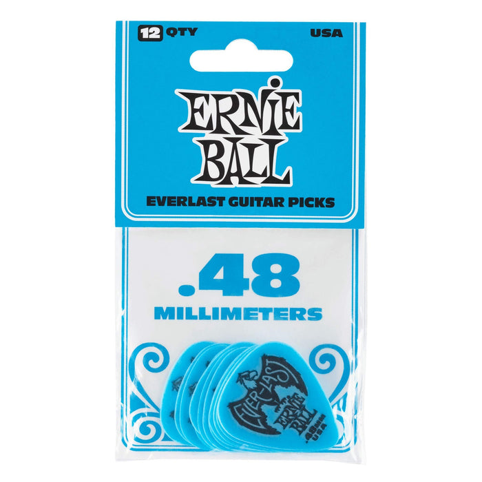 Ernie Ball 12-Pack Everlast Guitar Picks - .48mm Blue (P09181)