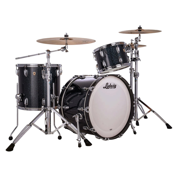 Ludwig Hybrid Black Sparkle 3pc Maple Drum Set