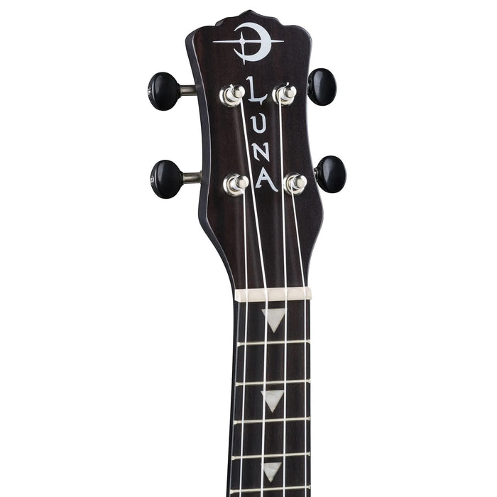 Luna Vintage Mahogany Soprano Ukulele - Black Satin (UKE VMS BKS)