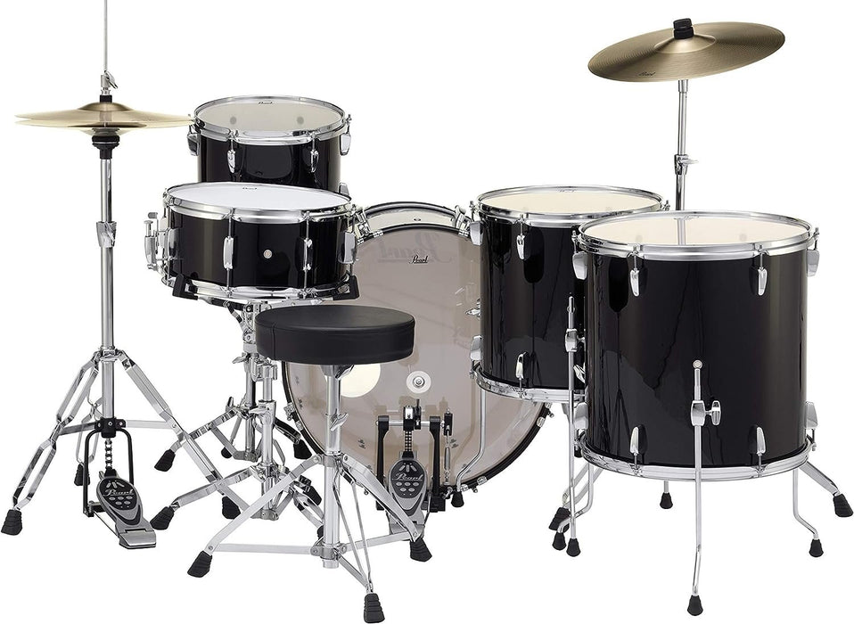 Pearl Roadshow 5-Piece Complete Drum Set with Cymbals and Stands - Aqua Blue Glitter (RS505C/C703)