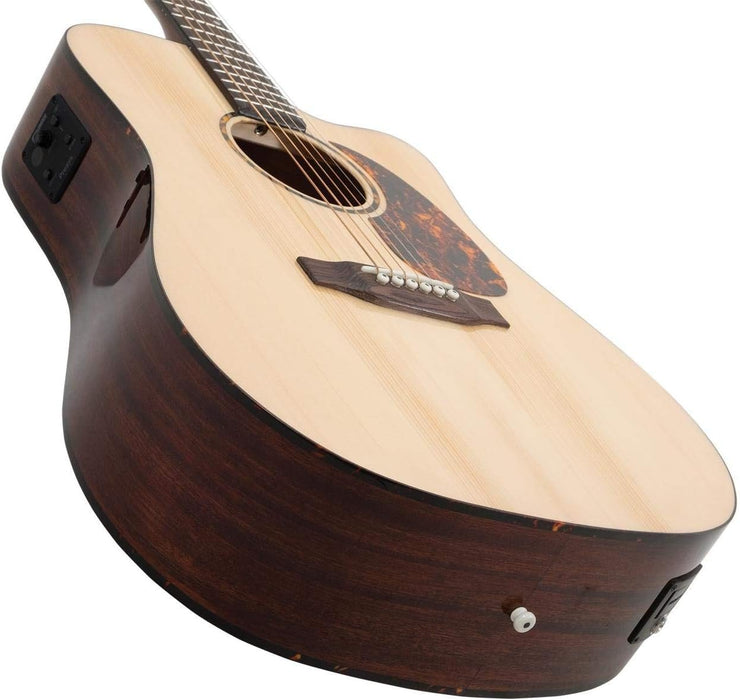 Recording King 6 String Acoustic-Electric Guitar, Right, Natural (RD-G6-CFE5)