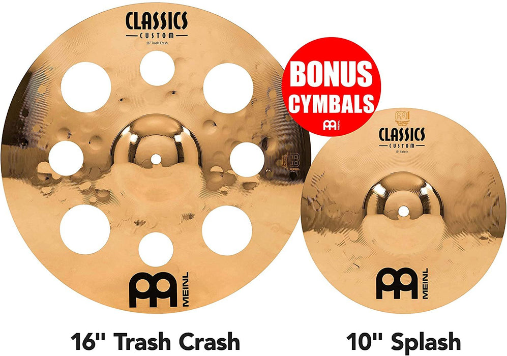 Meinl Cymbals Classics Custom Double Bonus Cymbal Box Set Pack, Brilliant — Made in Germany — for Rock, Metal and Fusion, 2-Year Warranty, CC4680-DB, inch